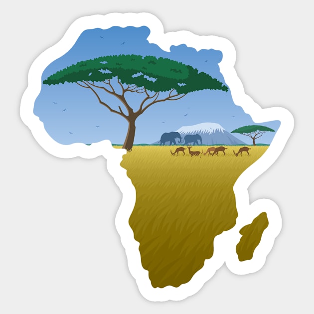 Africa Map Landscape 2 Sticker by Malchev